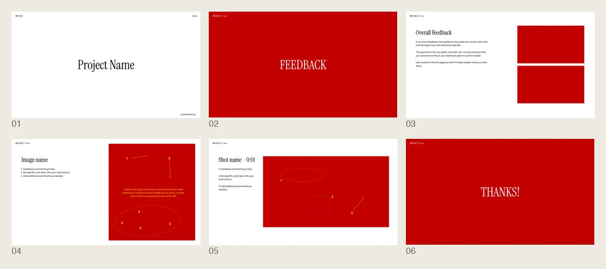All feedback template slides