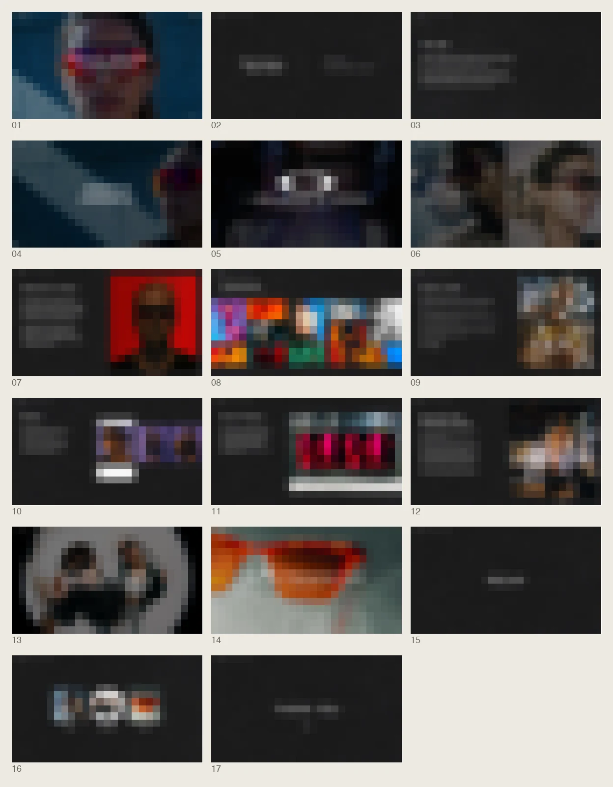 All full example slides, blurred