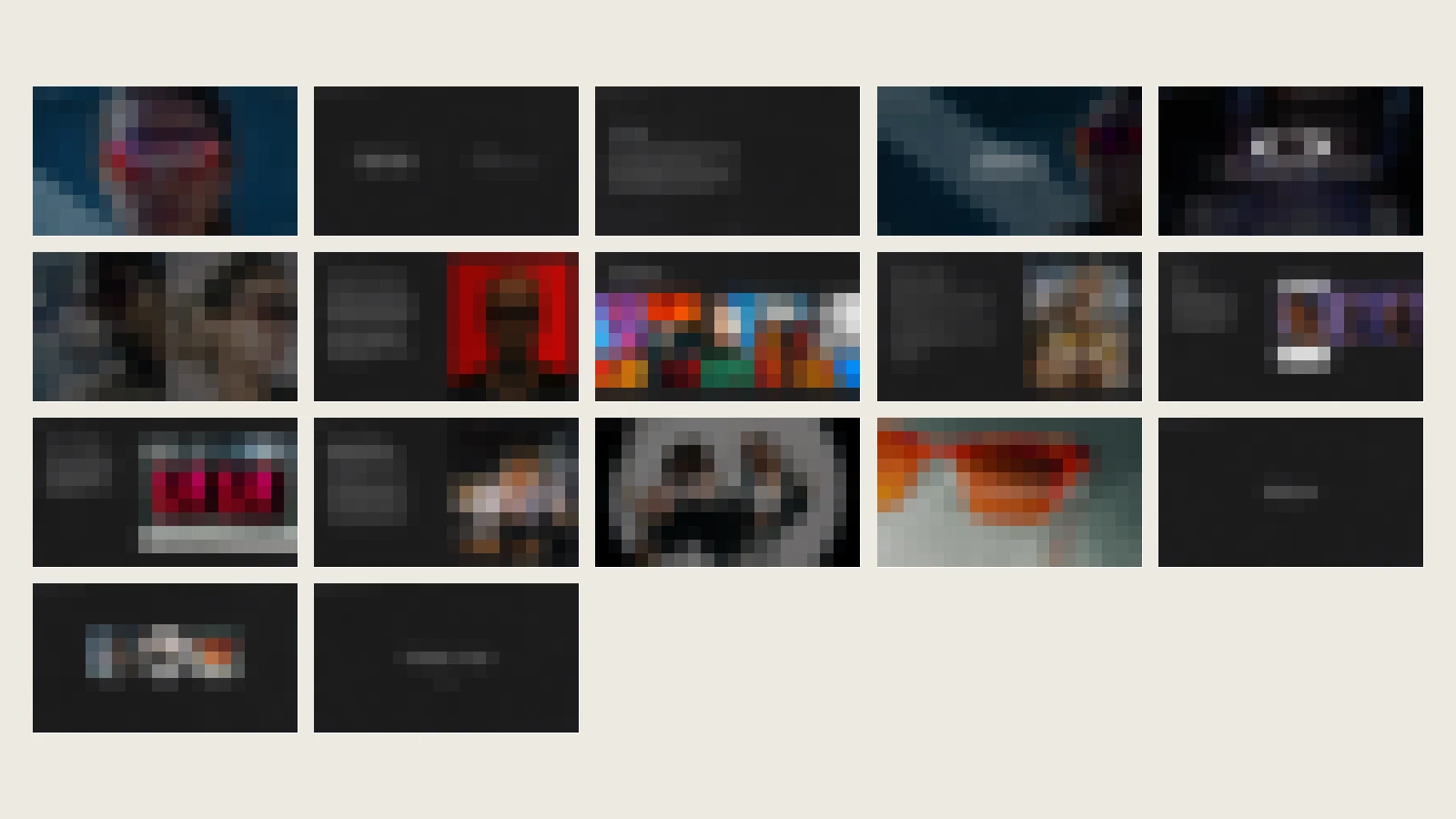 Overview of all full example slides, example imagery blurred